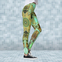 Mosaic Kaleidoscope Fleur Vert et Brown