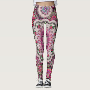 Leggings mosaïque damas perse fleurs mandala chic élégan