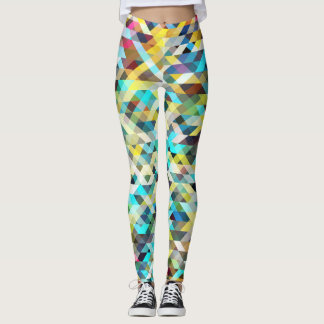 Leggings Mosaïque de néon dynamique : Arrière - plan Abstra