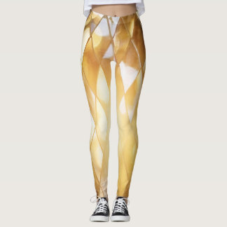 Leggings Mosaïque d'or : Effet de verre brillant.