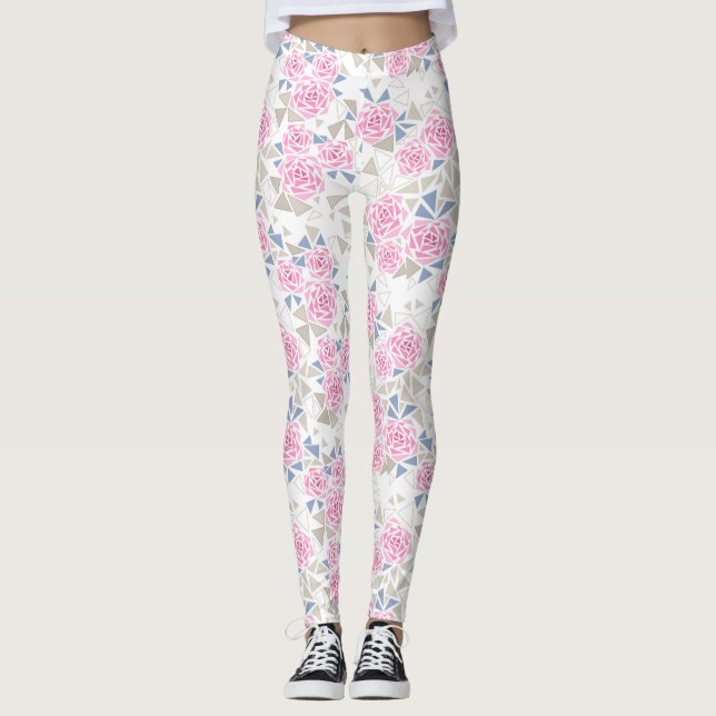 Leggings Mosaïque, fleurs (Devant)