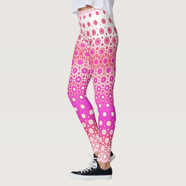 Leggings Mosaïque rose et rouge (Gauche)