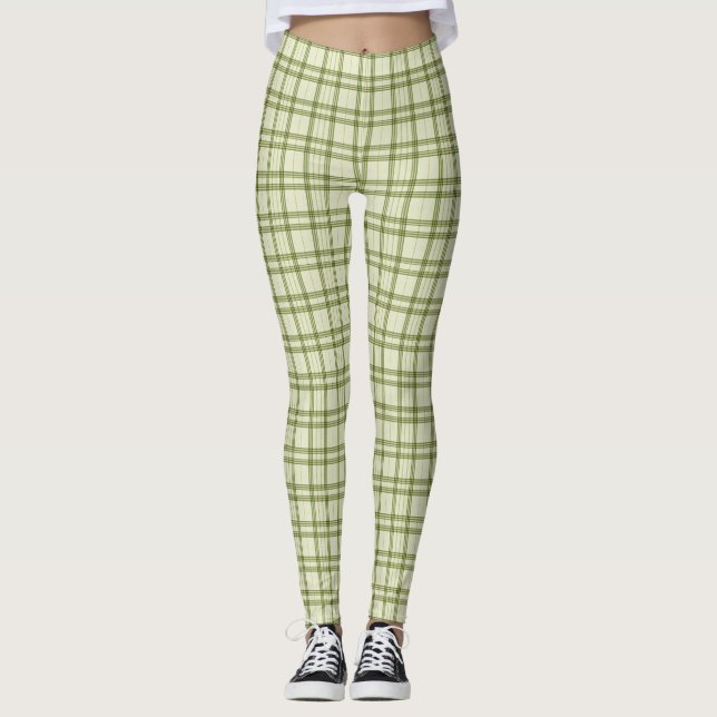 Leggings Moss Green Plaid (Devant)