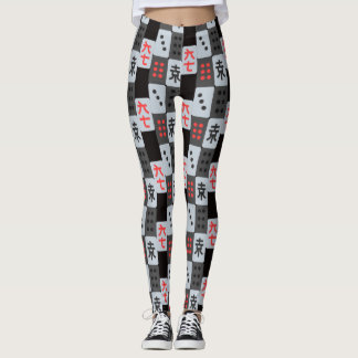 Leggings Motif à carreaux de Mahjong