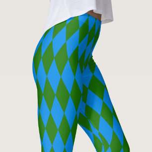Leggings Motif à carreaux Harlequin bleu vert