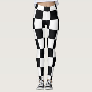 Leggings Motif À damiers noir et blanc