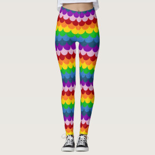 Leggings Motif à échelle de sirène à l'arc en ciel