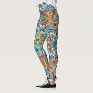 Leggings Motif à fleurs bleues