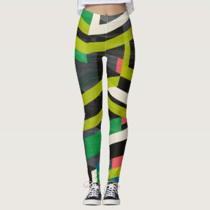 Leggings Motif à flux de suspension diagonal