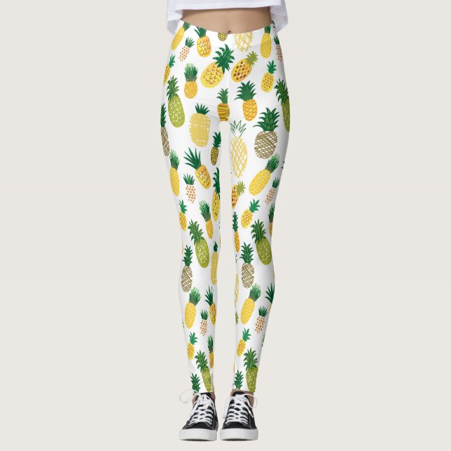 Leggings Motif à la mode d'ananas (Devant)