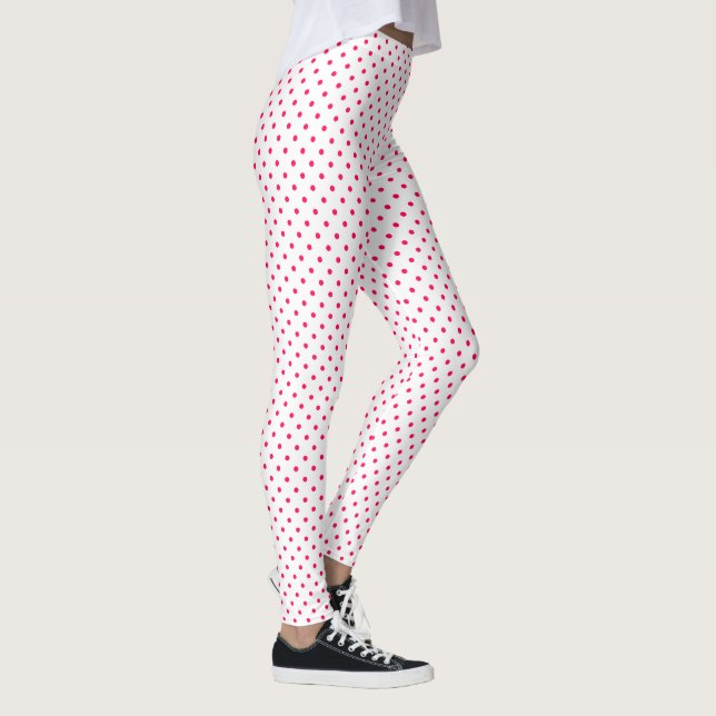 Leggings Motif à points rose blanc (Droite)