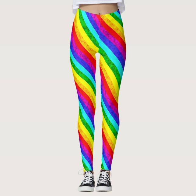 Leggings Motif abstrait arc-en-ciel (Devant)