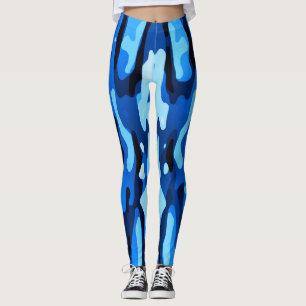 Leggings Motif Abstrait bleu