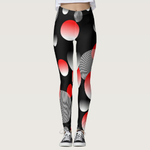 LEGGINGS MOTIF ABSTRAIT BUBBLE ROUGE