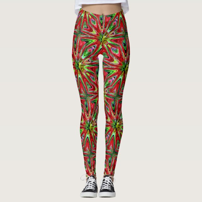 Leggings Motif Abstrait de confusion de couleurs (Devant)