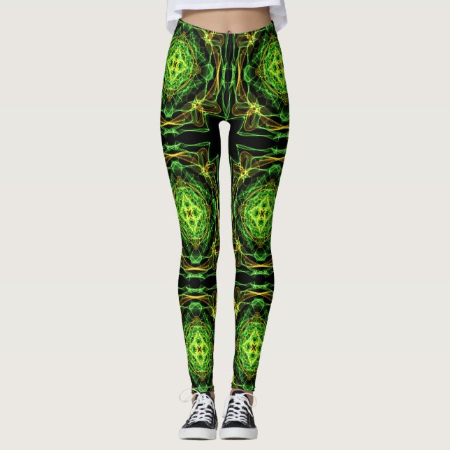Leggings motif abstrait de fractale (Devant)