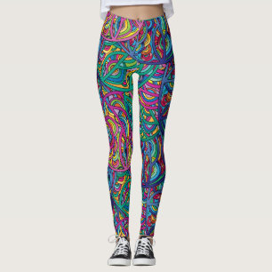 Leggings Motif Abstrait dynamique des vagues urbaines