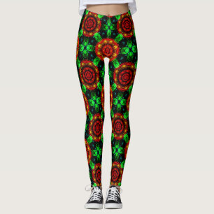 Leggings Motif abstrait élégant boho moderne floral #504