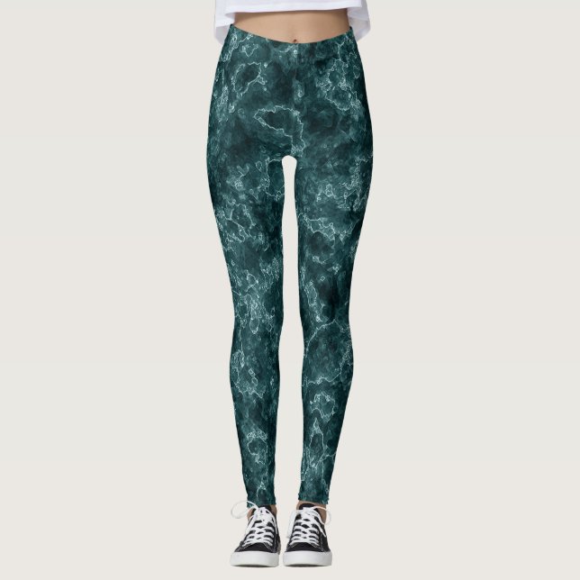 Leggings Motif abstrait en marbre (Devant)