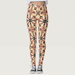 Leggings Motif Abstrait jaune clair