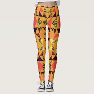 Leggings Motif Abstrait Memphis Pastel Triangle.