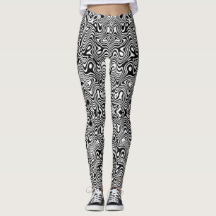 Leggings Motif abstrait noir et blanc