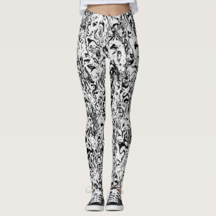 Leggings Motif Abstrait noir et blanc