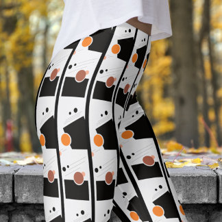 Leggings Motif Abstrait noir et blanc en gras