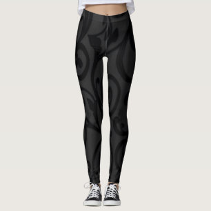 Leggings Motif Abstrait noir torride