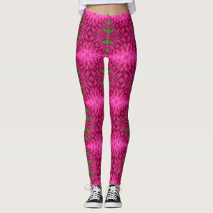 Leggings Motif Abstrait rose et vert coloré