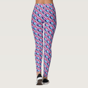 Leggings Motif Abstrait rouge bleu jaune