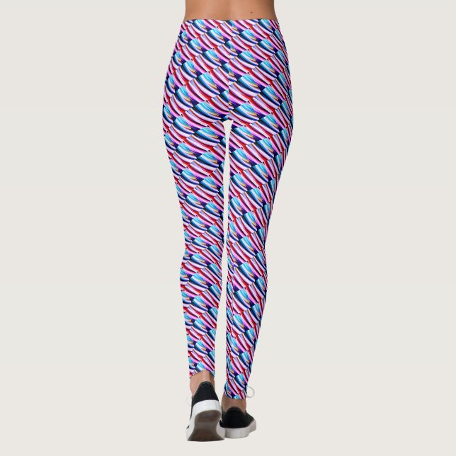 Leggings Motif Abstrait rouge bleu jaune (Dos)