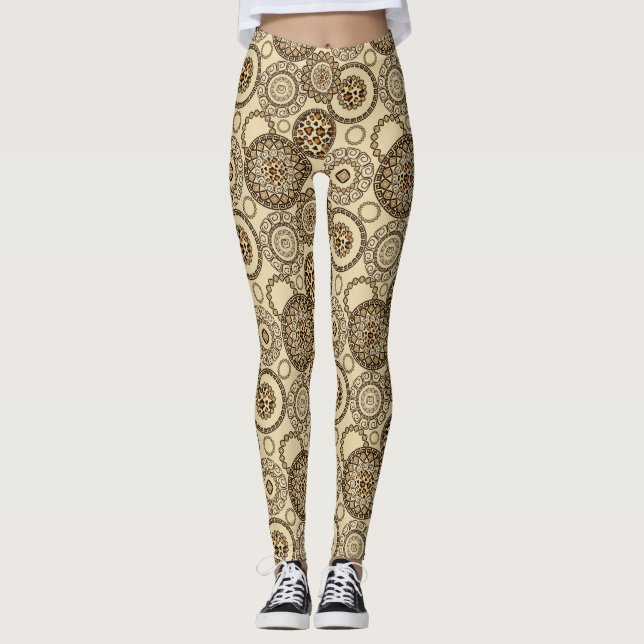 Leggings Motif africain 3 de peau de guépard (Devant)
