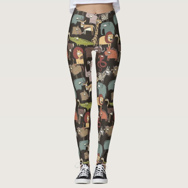Leggings Motif africain d'animaux (Devant)