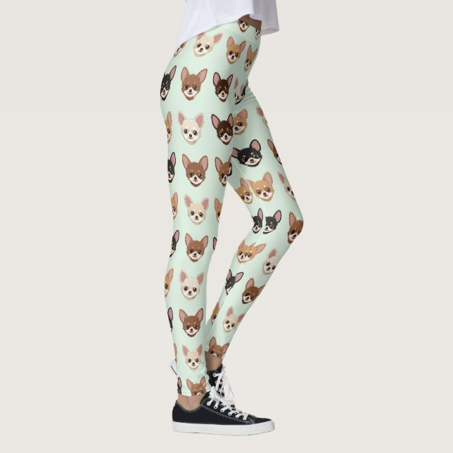Leggings Motif Amoureux de Chien Chihuahua Mignon (Droite)