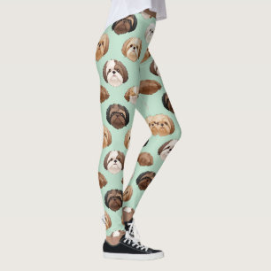 Leggings Motif Amoureux de Chien Shih Tzu Mignon