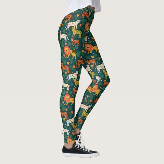 Leggings Motif animal de la jungle avec fleurs (Droite)