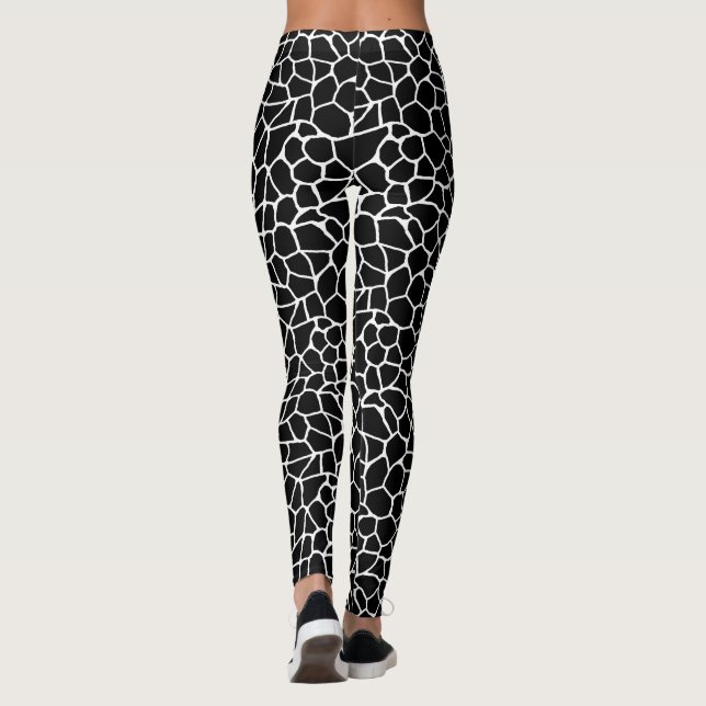 Leggings Motif animal d'impression noir et blanc de girafe (Dos)
