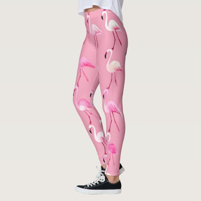 Leggings Motif Aquarelle Flamant rose rose Paradise (Gauche)