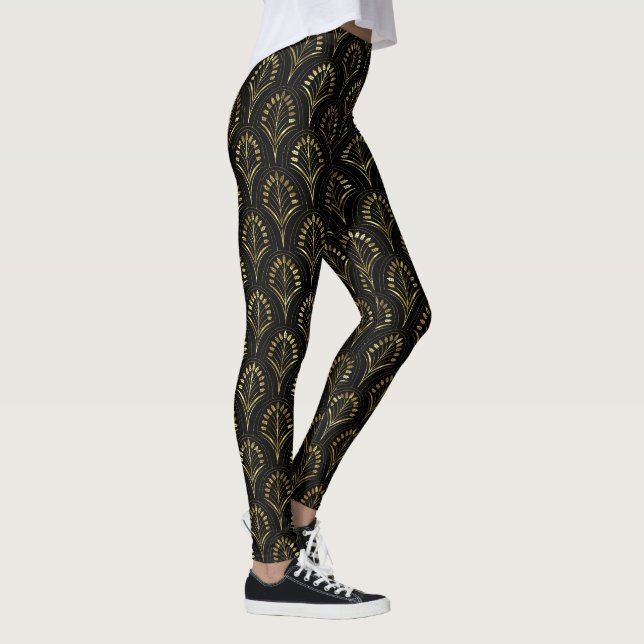 Leggings Motif Art déco noir & or (Droite)