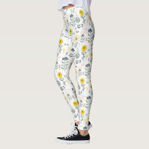 Leggings motif aux fleurs de printemps