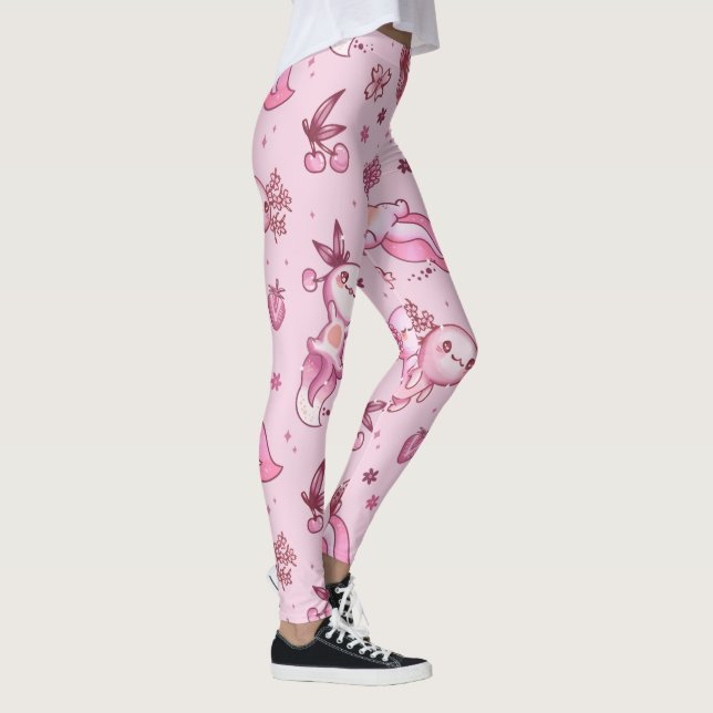 Leggings Motif Axolotles roses (Droite)