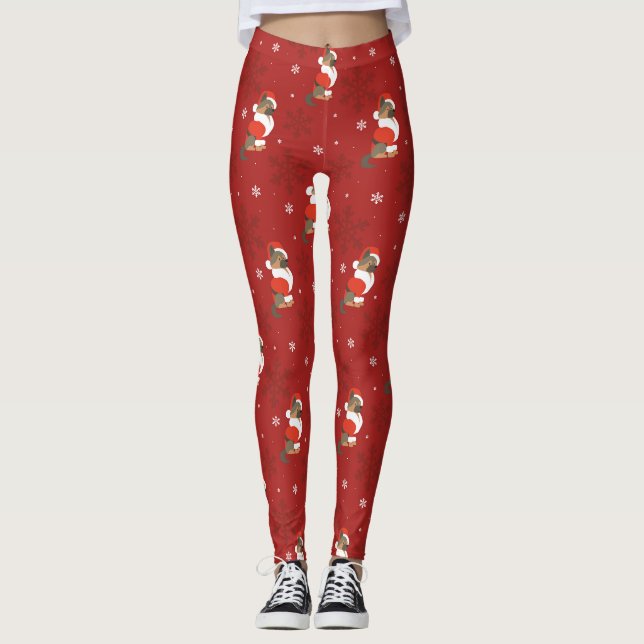 Leggings Motif berger allemand de Noël (Devant)