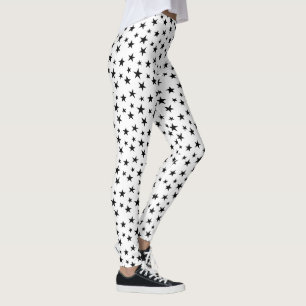 Leggings Motif Black et White Star
