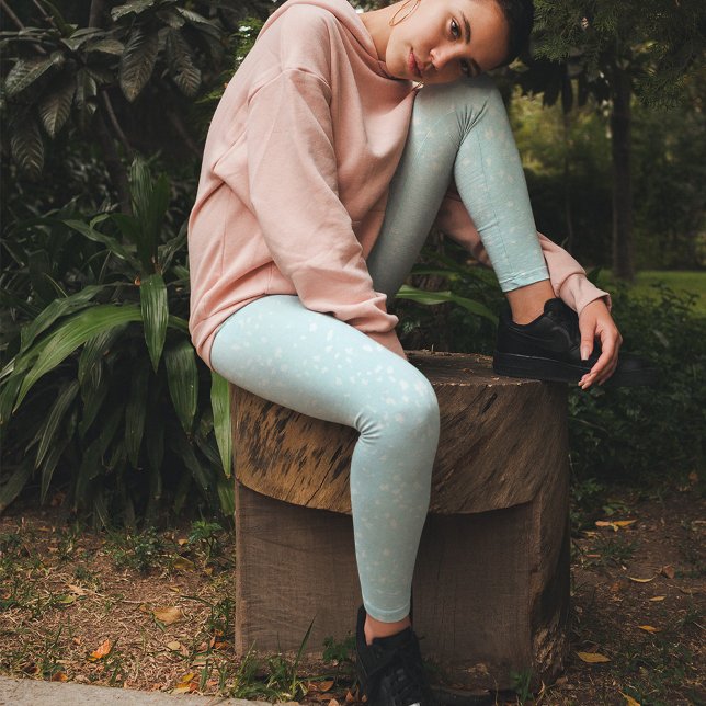 Leggings Motif bleu clair simple (Simple blue-white speckles minimalist leggings. )