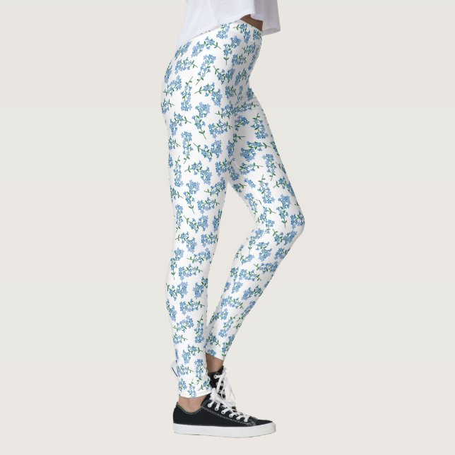 Leggings Motif bleu de myosotis (Droite)
