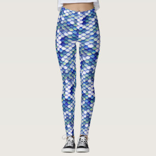 Leggings Motif bleu de peau de sirène