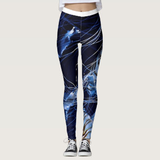 Leggings motif bleu méduse