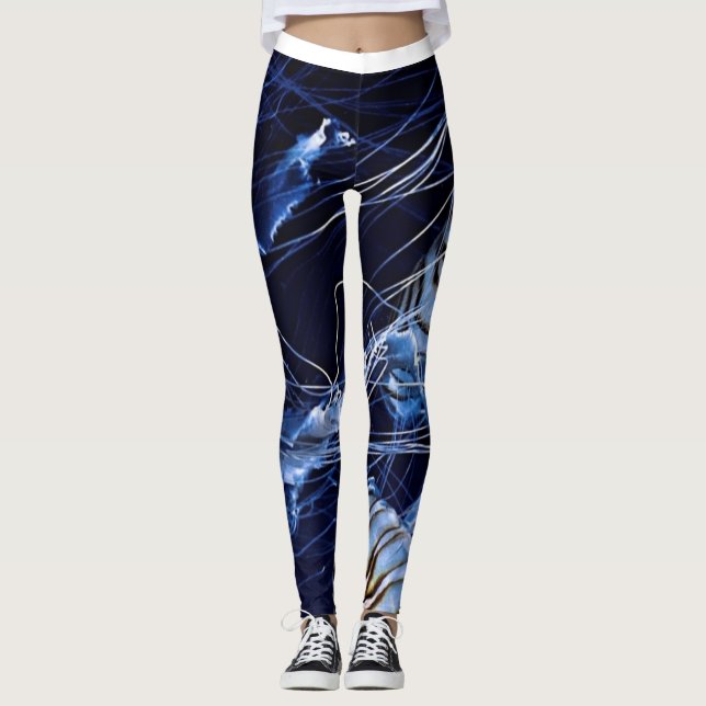 Leggings motif bleu méduse (Devant)