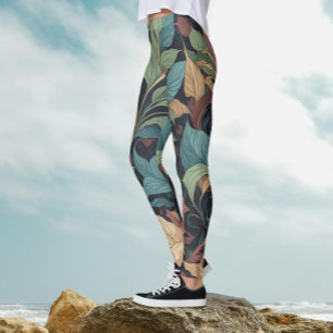 Leggings Motif botanique victorien chic et élégant